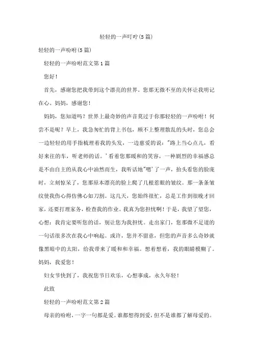 轻轻的一声叮咛(5篇)