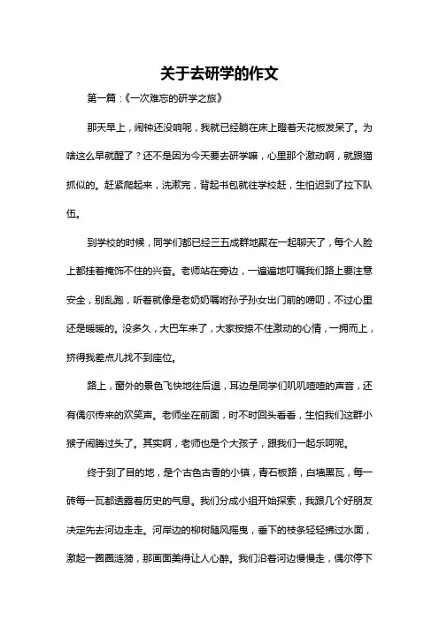 关于去研学的作文