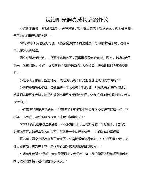 法治阳光照亮成长之路作文