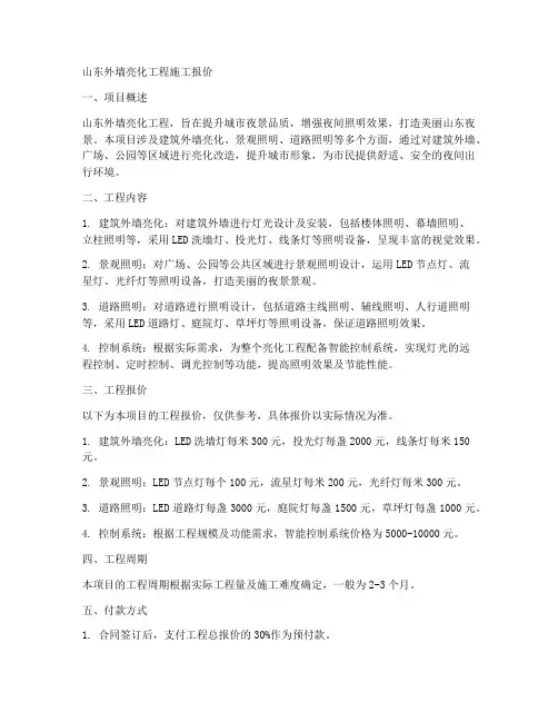 山东外墙亮化工程施工报价