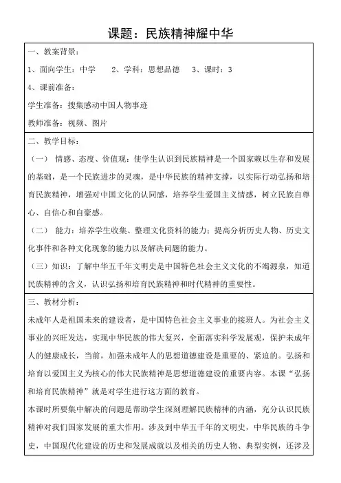 民族精神耀中华