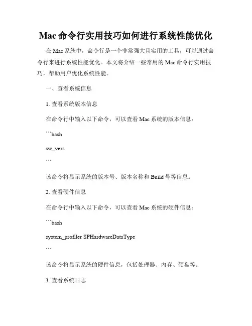 Mac命令行实用技巧如何进行系统性能优化