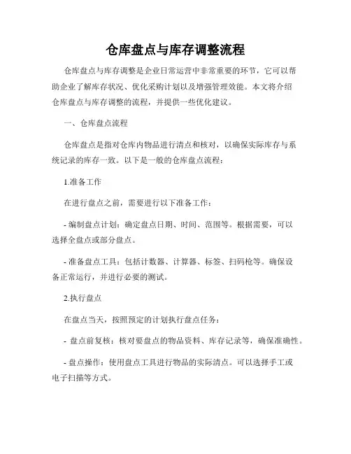 仓库盘点与库存调整流程