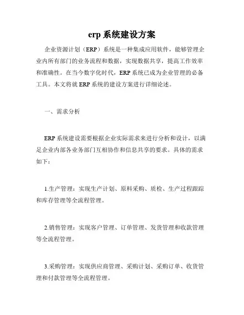 erp系统建设方案