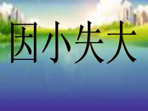 因小失大