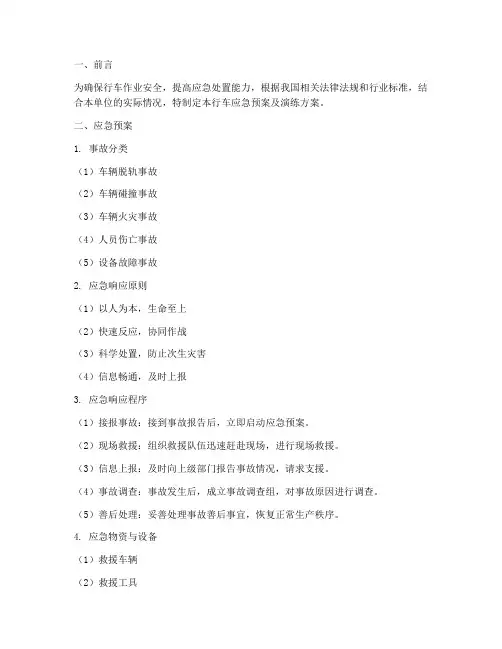 行车应急预案及演练