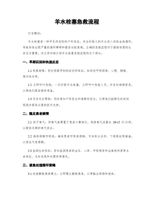 羊水栓塞急救流程