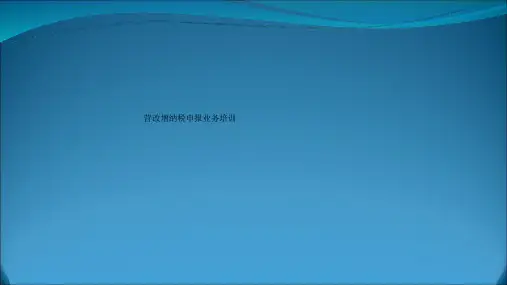 营改增纳税申报业务培训