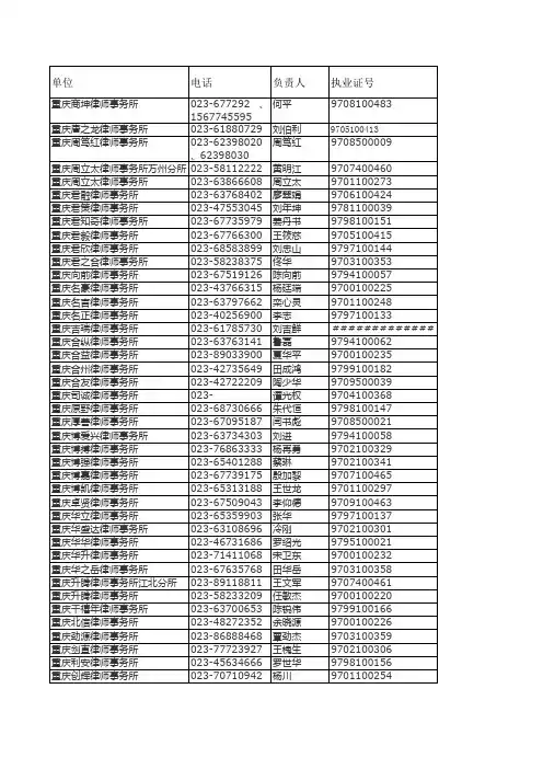 重庆律师事务所大全