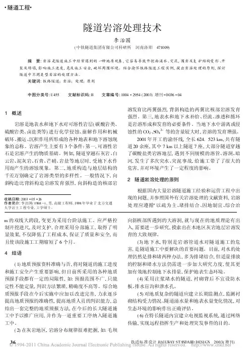 隧道岩溶处理技术