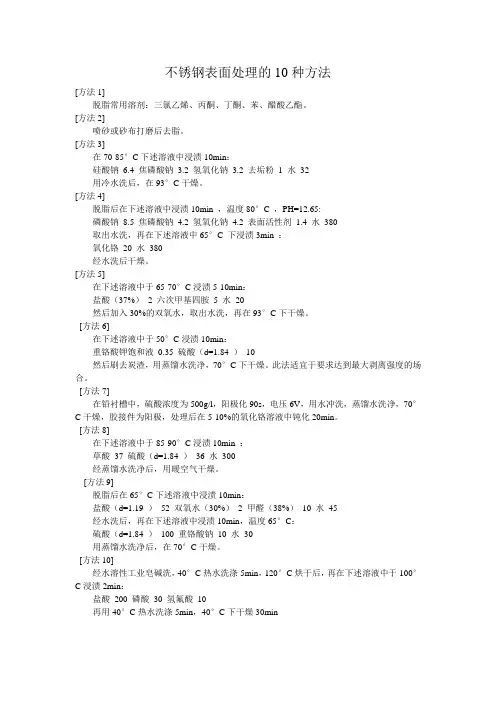 不锈钢表面处理的10种方法