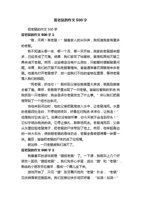 捉老鼠的作文500字