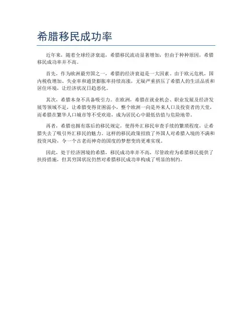 希腊移民成功率
