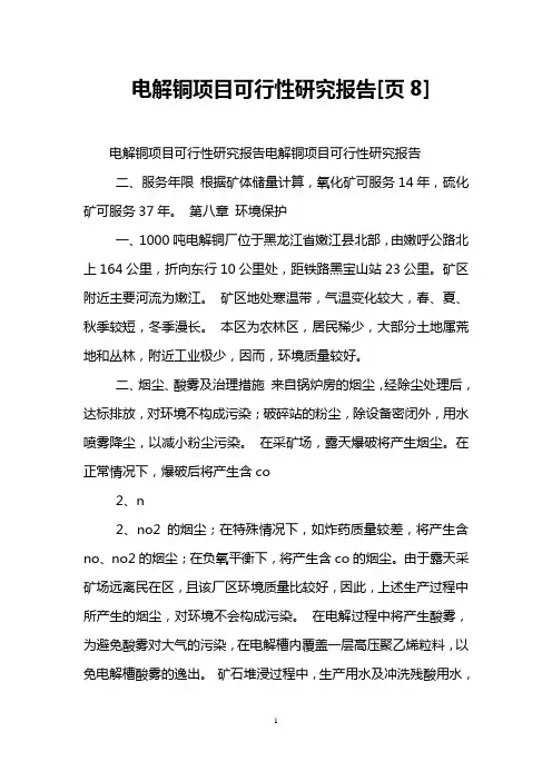 电解铜项目可行性研究报告[页8]
