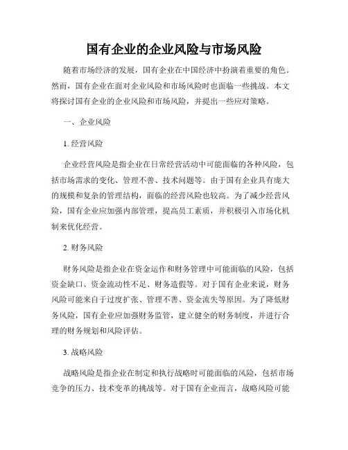国有企业的企业风险与市场风险