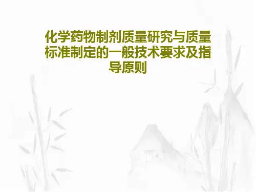 化学药物制剂质量研究与质量标准制定的一般技术要求及指导原则102页PPT