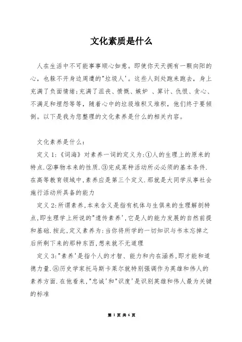 文化素质是什么