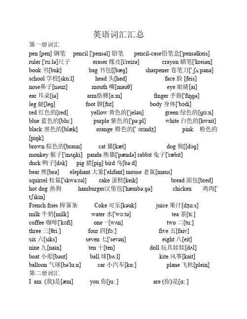 人教版小学英语单词(带音标)