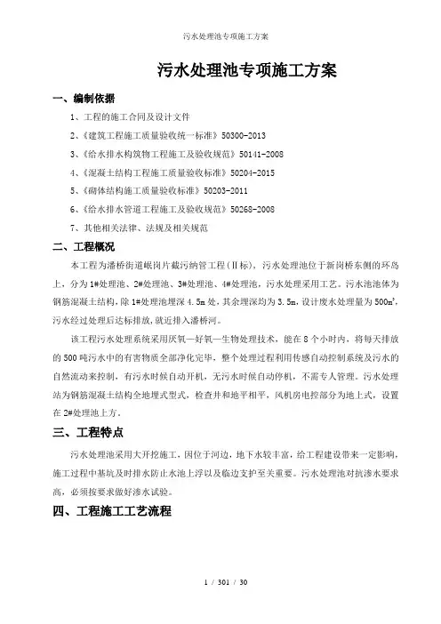 污水处理池专项施工方案