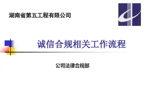诚信合规相关工作流程课件(2016年版)