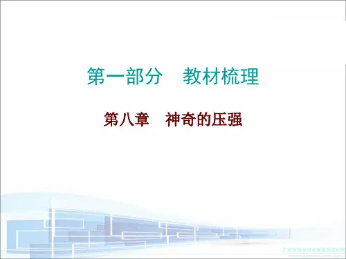 中考物理复习粤教沪科版第八章-神奇的压强概要