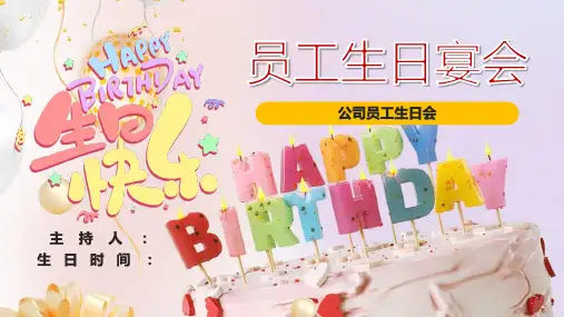 企业员工生日宴会PPT模板