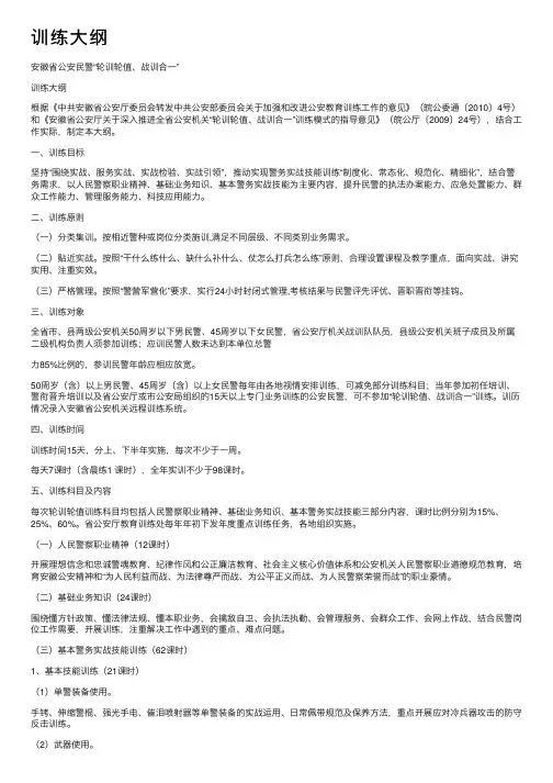 训练大纲——精选推荐