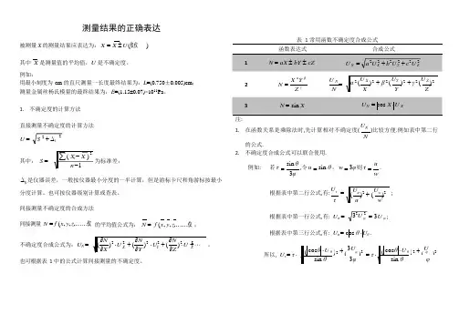 不确定度的计算方法(可编辑修改word版)