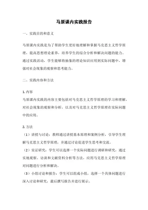 马原课内实践报告