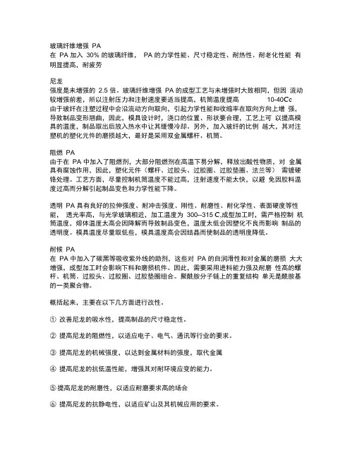 玻璃纤维增强PA