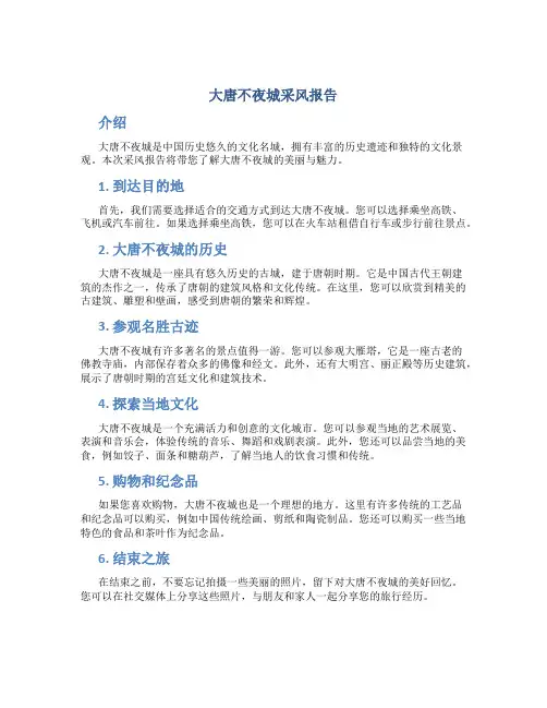 大唐不夜城采风报告