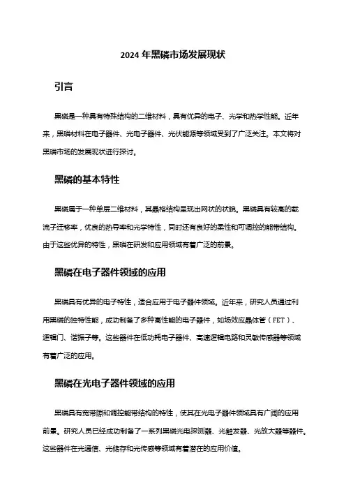 2024年黑磷市场发展现状