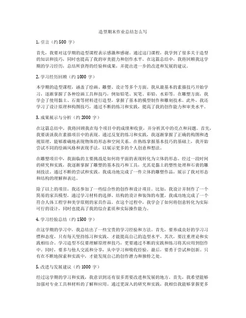 造型期末作业总结怎么写