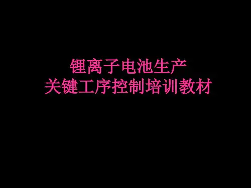 锂离子电池生产关键工序控制培训教材(PPT51页)