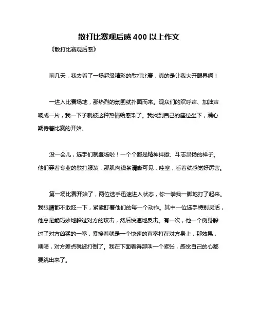 散打比赛观后感400以上作文