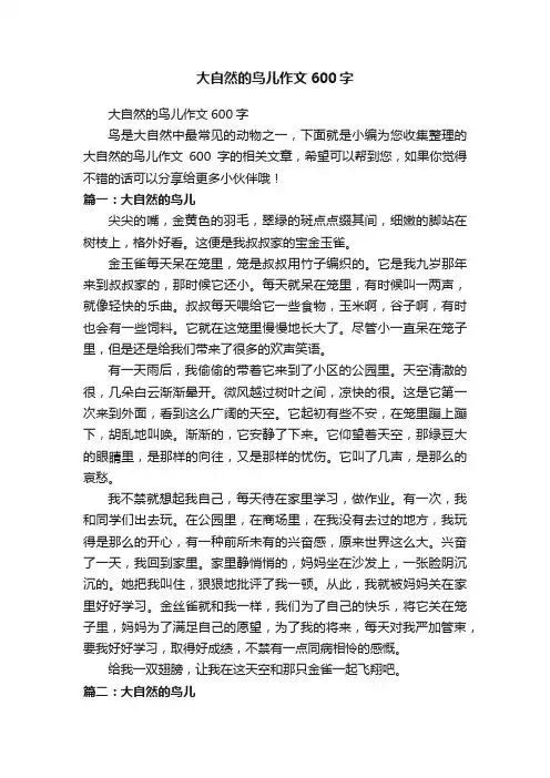 大自然的鸟儿作文600字