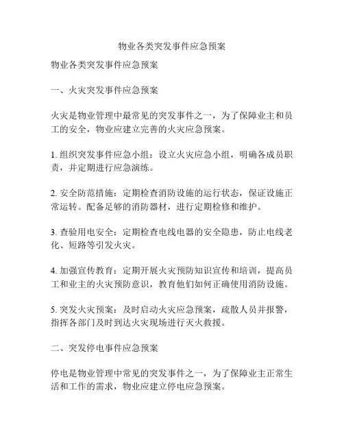 物业各类突发事件应急预案