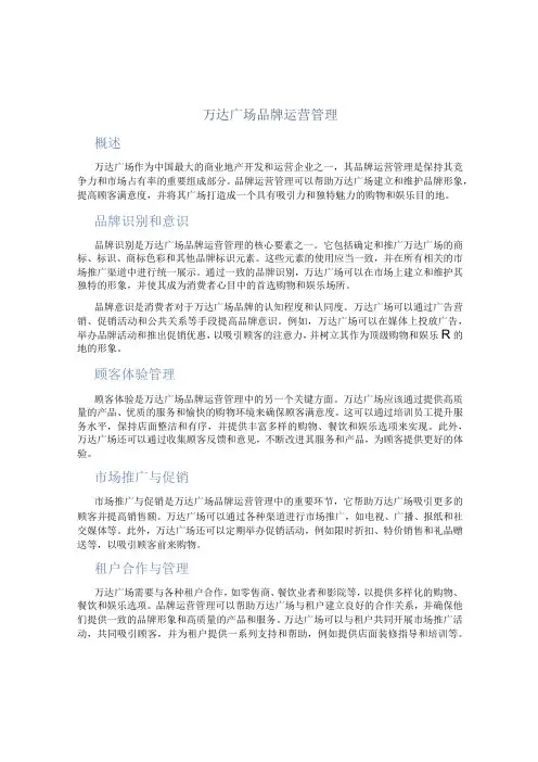 万达广场品牌运营管理