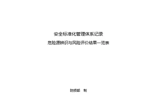 危险源辨识与风险评价结果一览表