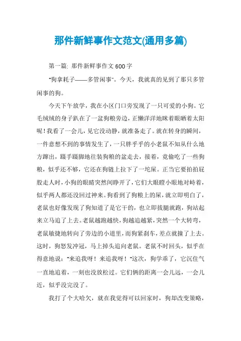 那件新鲜事作文范文(通用多篇)