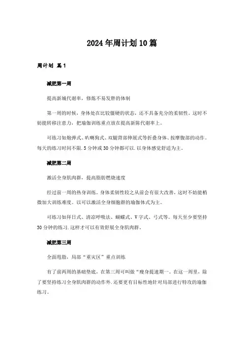 2024年周计划10篇