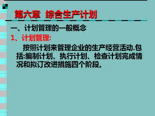 第六章综合生产计划