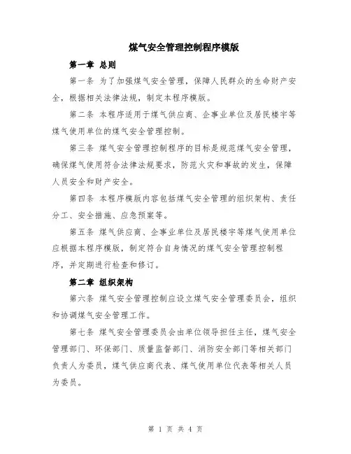 煤气安全管理控制程序模版