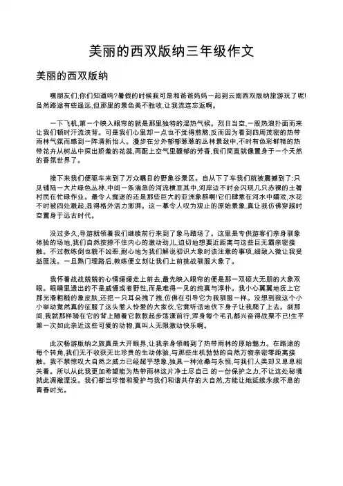 美丽的西双版纳三年级作文
