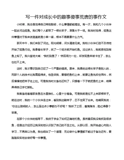 写一件对成长中的趣事傻事荒唐的事作文