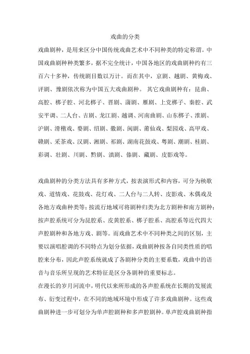 戏曲的分类