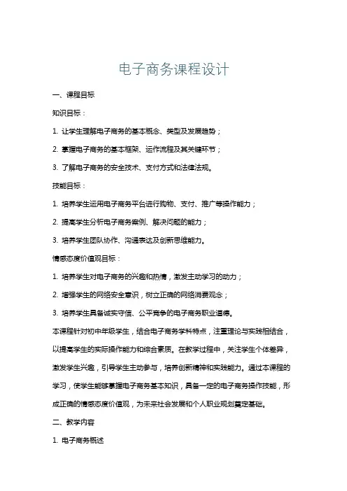 电子商务课程设计
