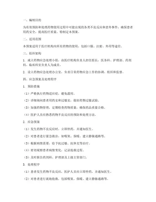 药物应急预案程序