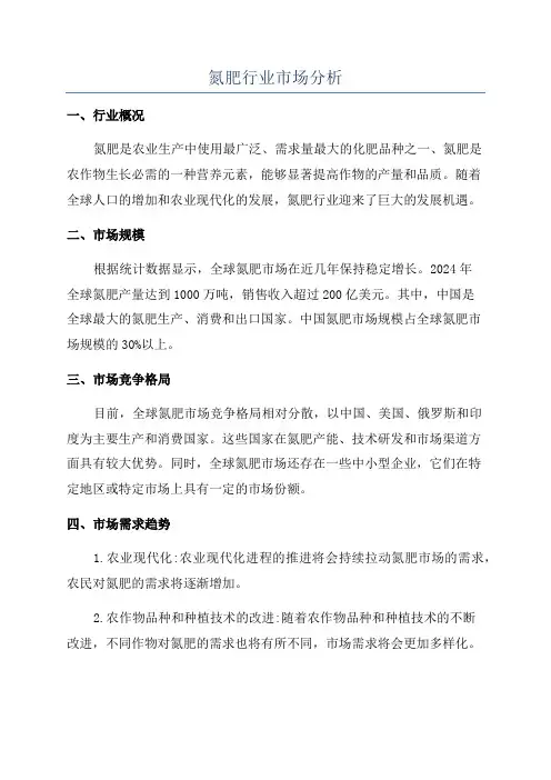 氮肥行业市场分析