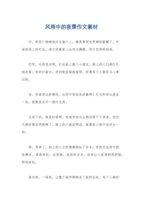 风雨中的夜景作文素材